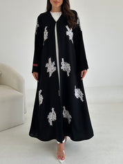 C 2643 Black Dantel Abaya