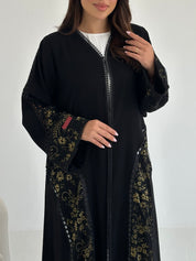 C 2645 Black Floral Lace Abaya