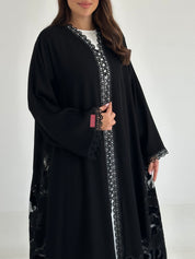 C 2652 Black Lace Abaya