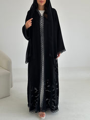 C 2652 Black Lace Abaya
