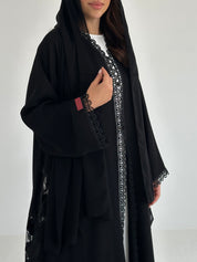 C 2652 Black Lace Abaya