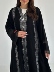 C 2653 Black Lace Abaya