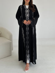 C 2653 Black Lace Abaya
