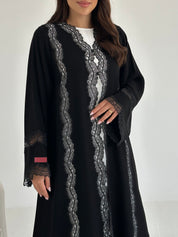 C 2653 Black Lace Abaya