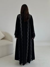 C 2653 Black Lace Abaya