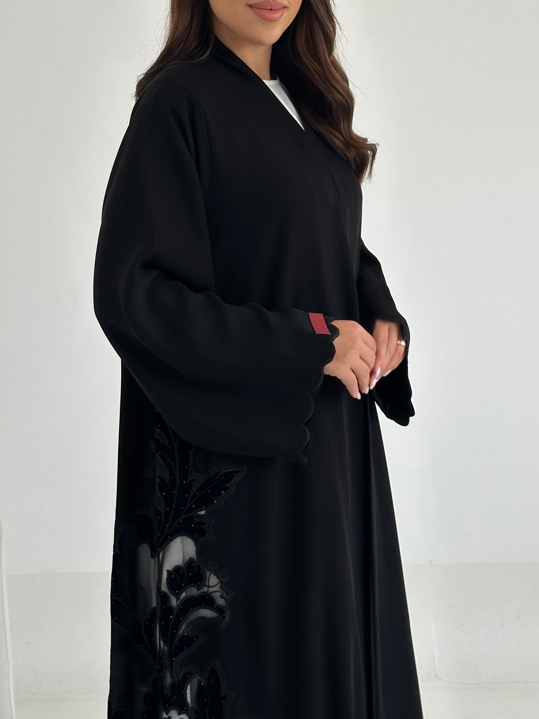 C 2655 Black Lace Abaya