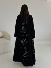 C 2655 Black Lace Abaya