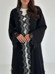C 2656 Black Crystal Lace Abaya