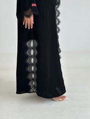 C 2656 Black Crystal Lace Abaya