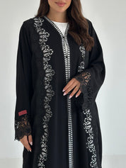 C 2657 Black Crystal Lace Abaya