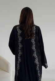C 2657 Black Crystal Lace Abaya