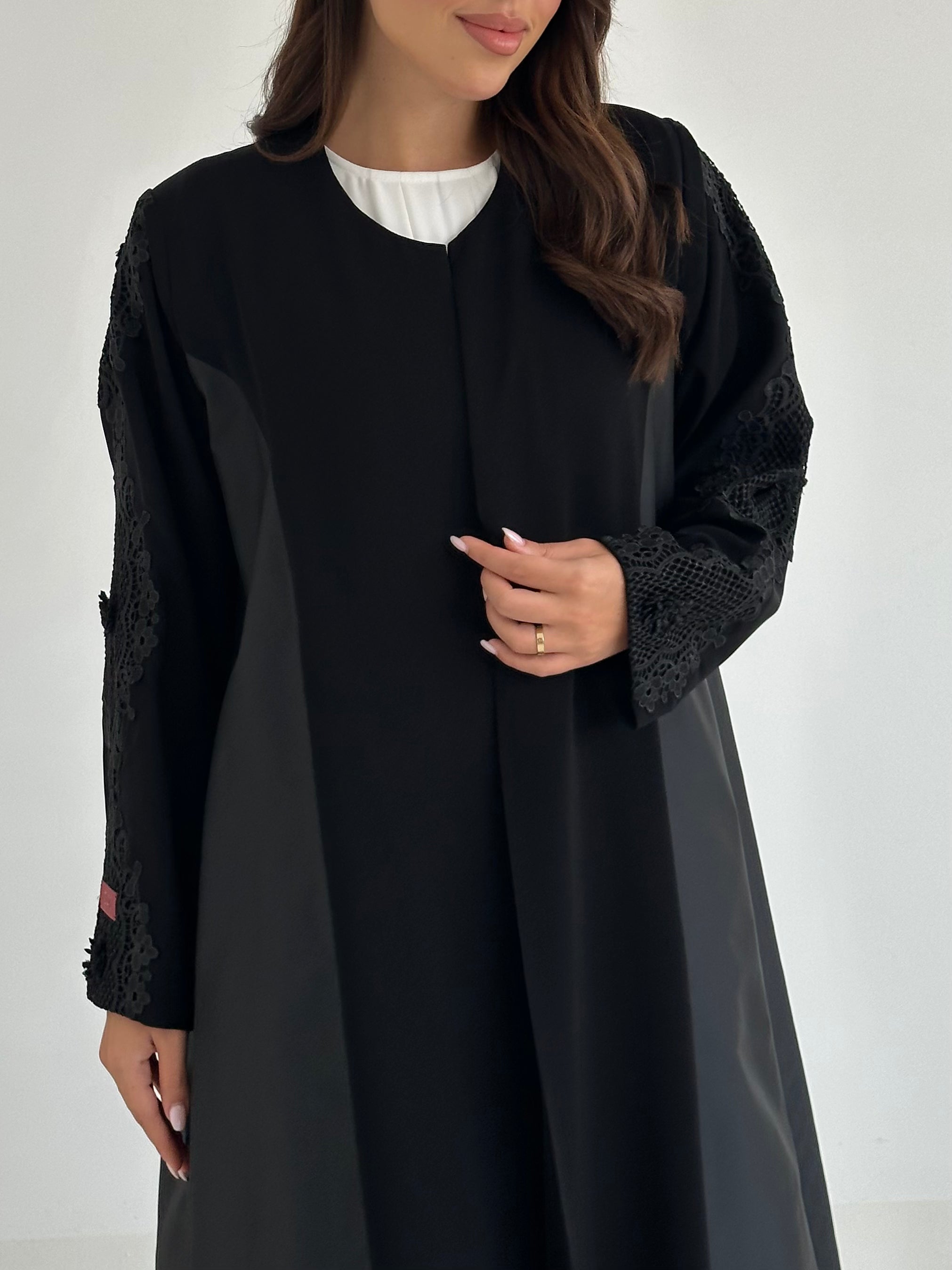 C 2658 Black Lace Abaya