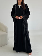 C 2659 Black Crystal Lace Abaya