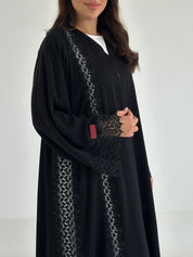 C 2659 Black Crystal Lace Abaya