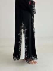 C 2661 Black Crystal Lace Abaya