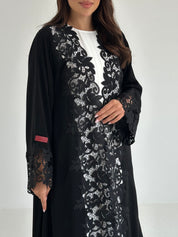 C 2662 Black Crystal Lace Abaya