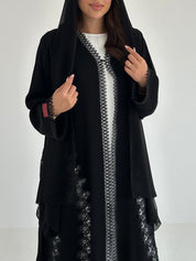 C 2664 Black Lace Abaya