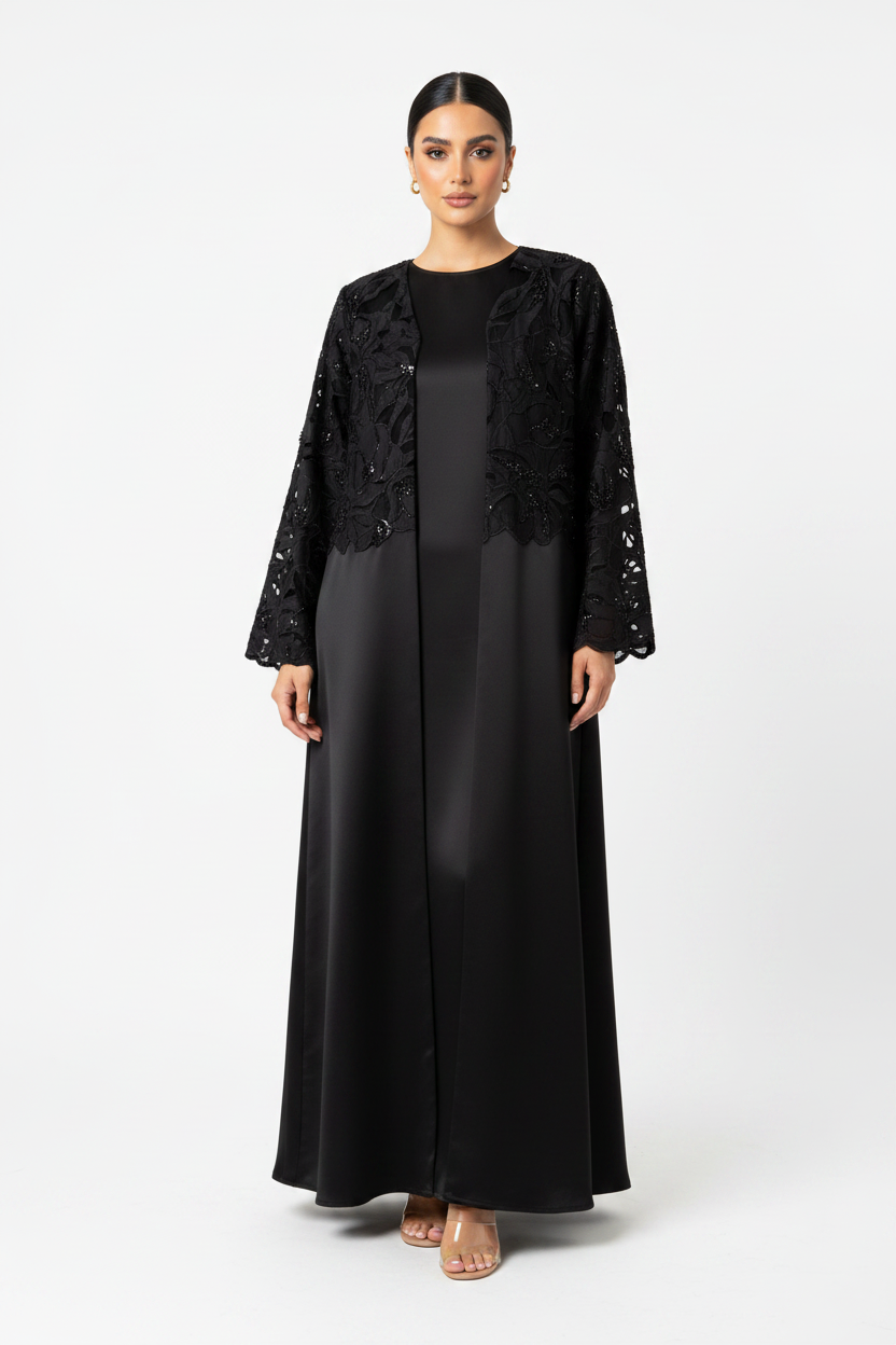 C 2666 - 01 - Black Beaded Abaya
