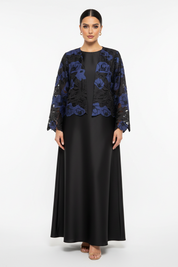 C 2666 - 03 - Black Navy Beaded Abaya