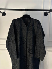 C 2668 Black Beaded Floral Abaya