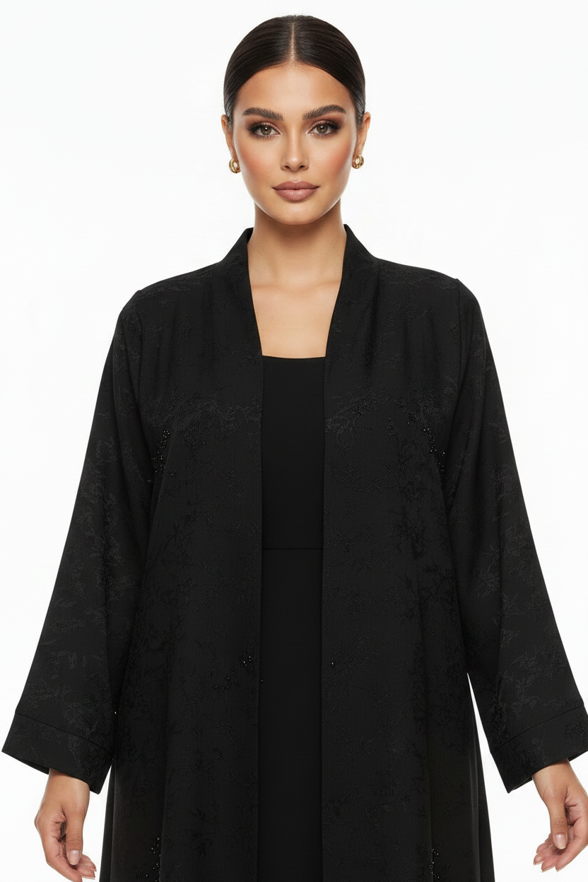 C 2669 Black Beaded Abaya