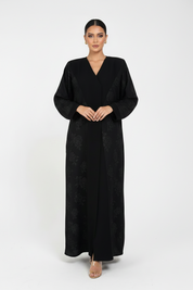 C 2671 Black Floral Abaya