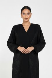 C 2671 Black Floral Abaya