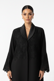 C 2672 Black Dantel Abaya