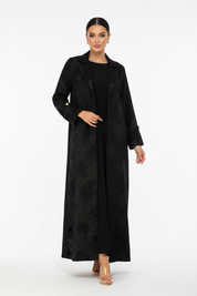 C 2676 Black Floral Abaya