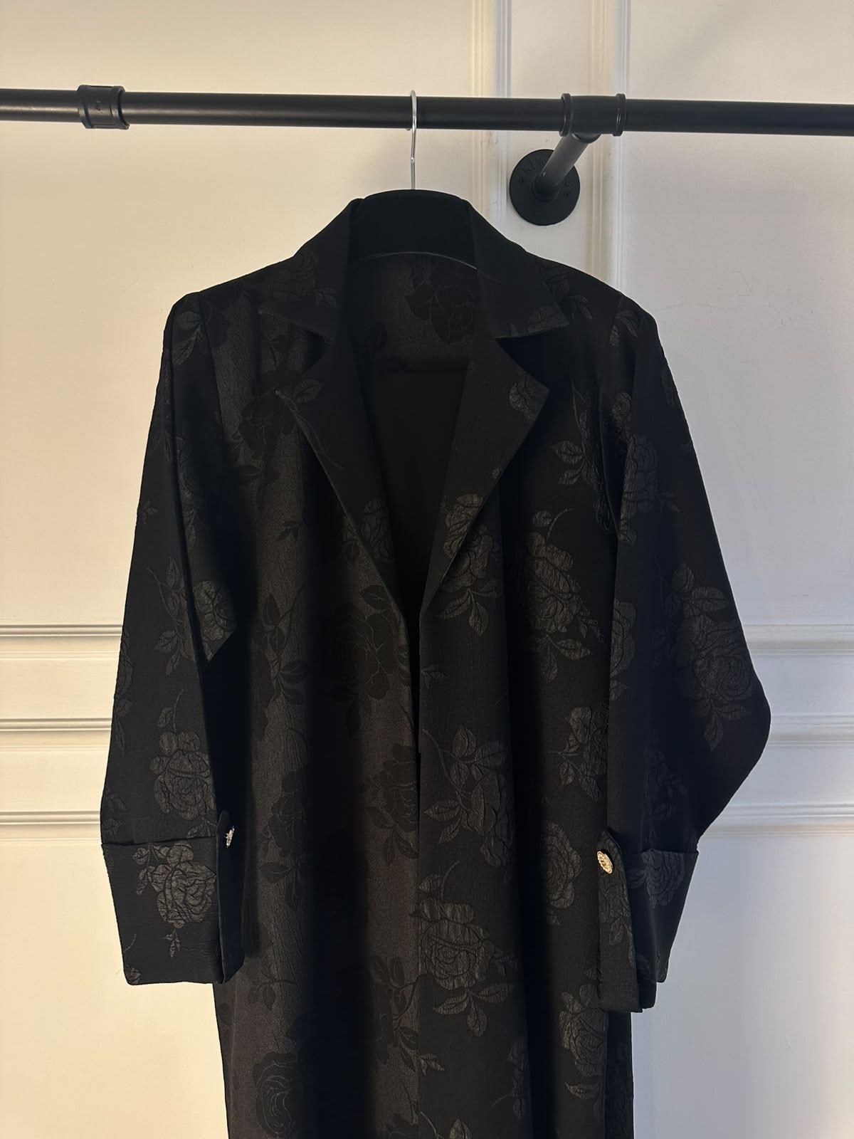 C 2676 Black Floral Abaya