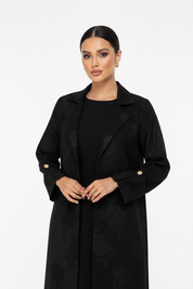 C 2676 Black Floral Abaya