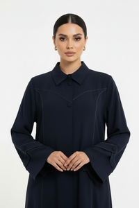 C 2687 Navy Blue Abaya - XS / 50