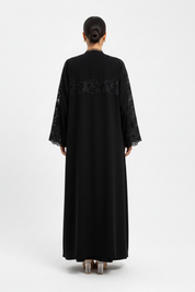 C 2689 Black Lace Abaya