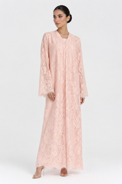 C 2694-01 Light Pink Dantel Abaya