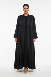 C 2708 Black Striped Abaya