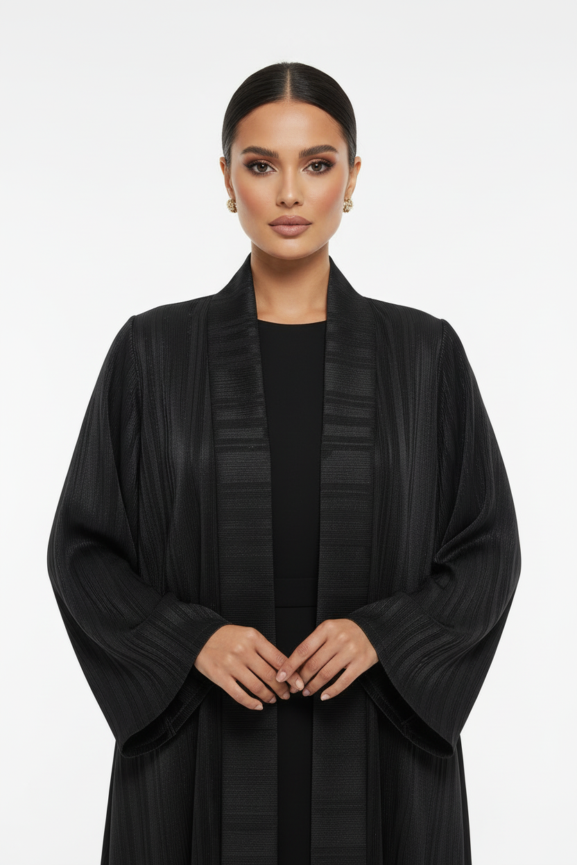 C 2708 Black Striped Abaya