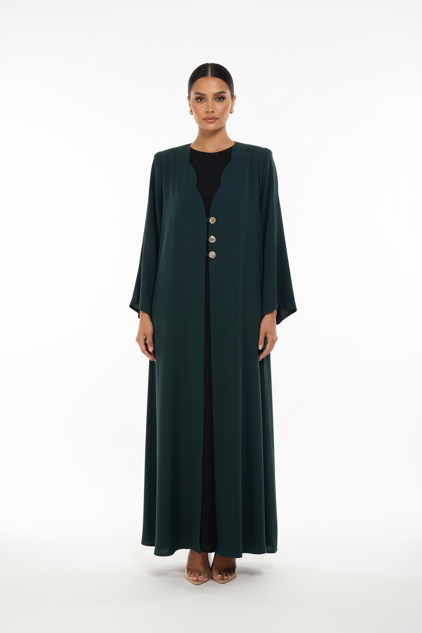 C 2709 Dark Green Abaya