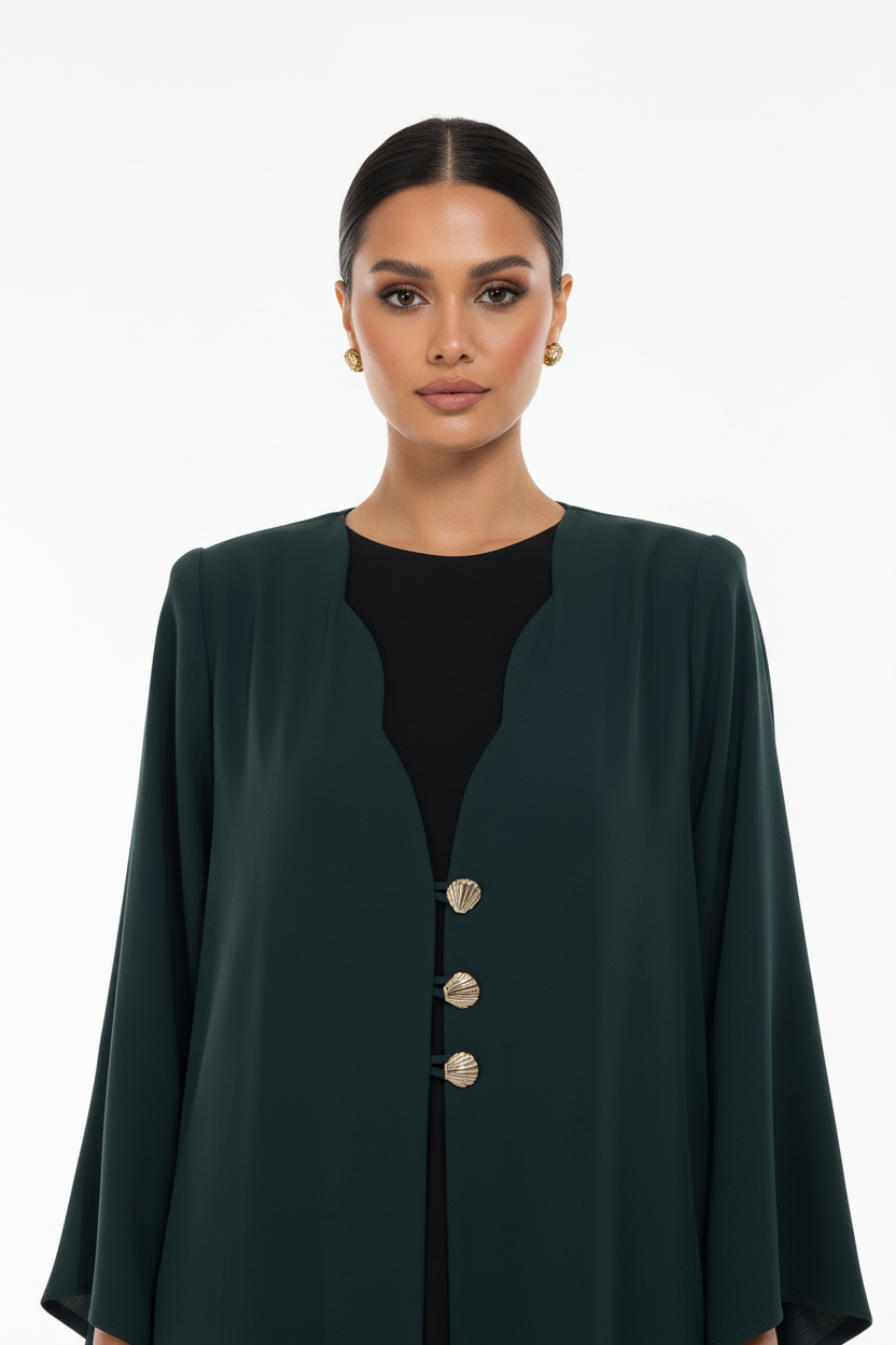 C 2709 Dark Green Abaya
