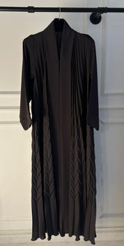 C 2710 Saddle Brown Pleated Abaya