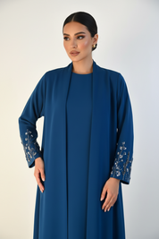 C 2711 Sapphire Blue Beaded Abaya