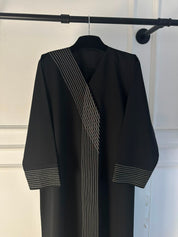 C 2712 Black Striped Abaya