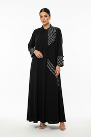C 2713 Black Polka Dot Abaya