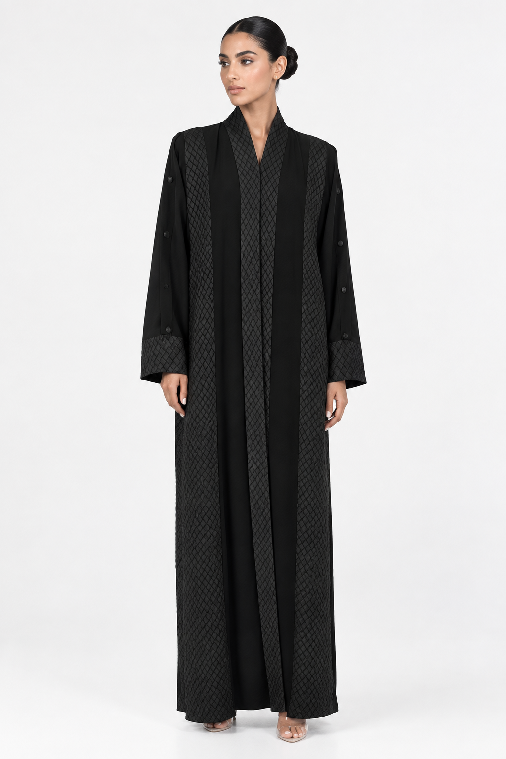 C 2718 Black Chequered Abaya