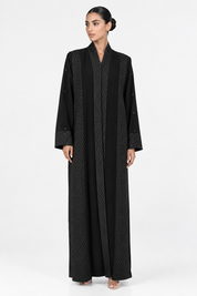 C 2718 Black Chequered Abaya