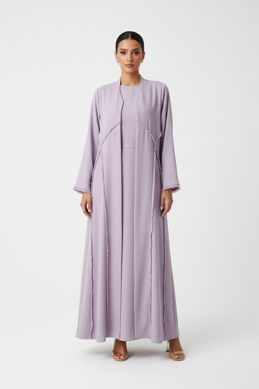 C 2719 Lilac Tassels Abaya