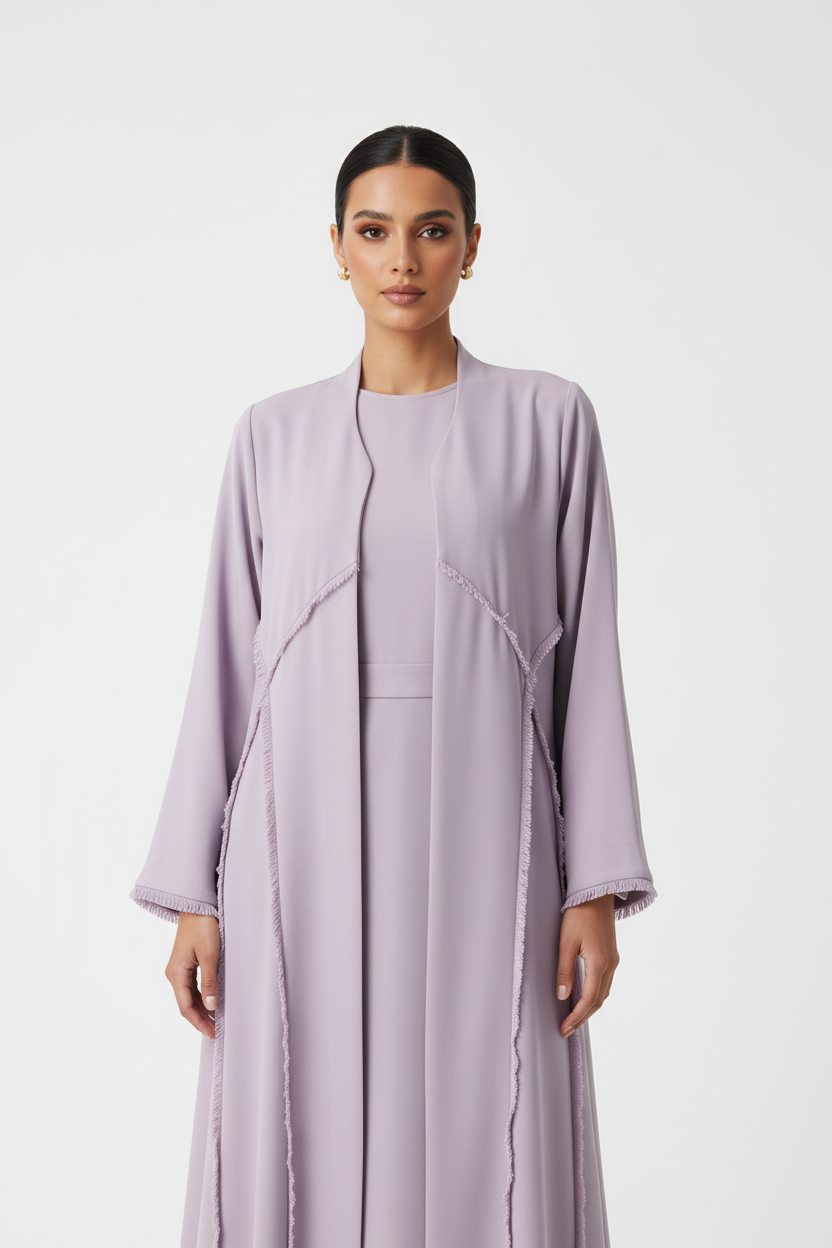 C 2719 Lilac Tassels Abaya