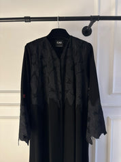 C 2723 Black Butterfly Dantel Abaya