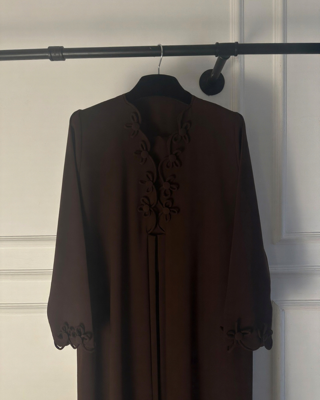 C 2723 Chocolate Brown Floral Abaya