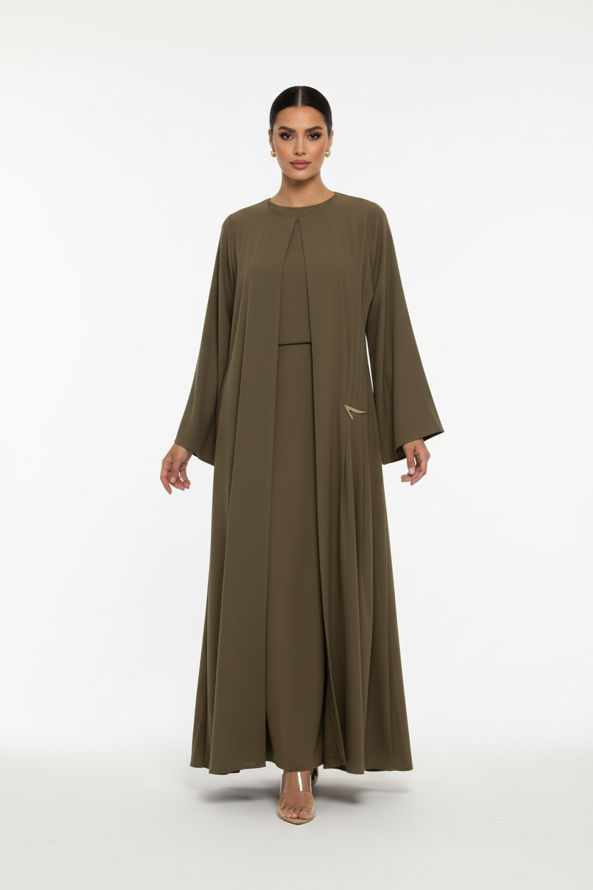 C 2724 Olive Brown Abaya