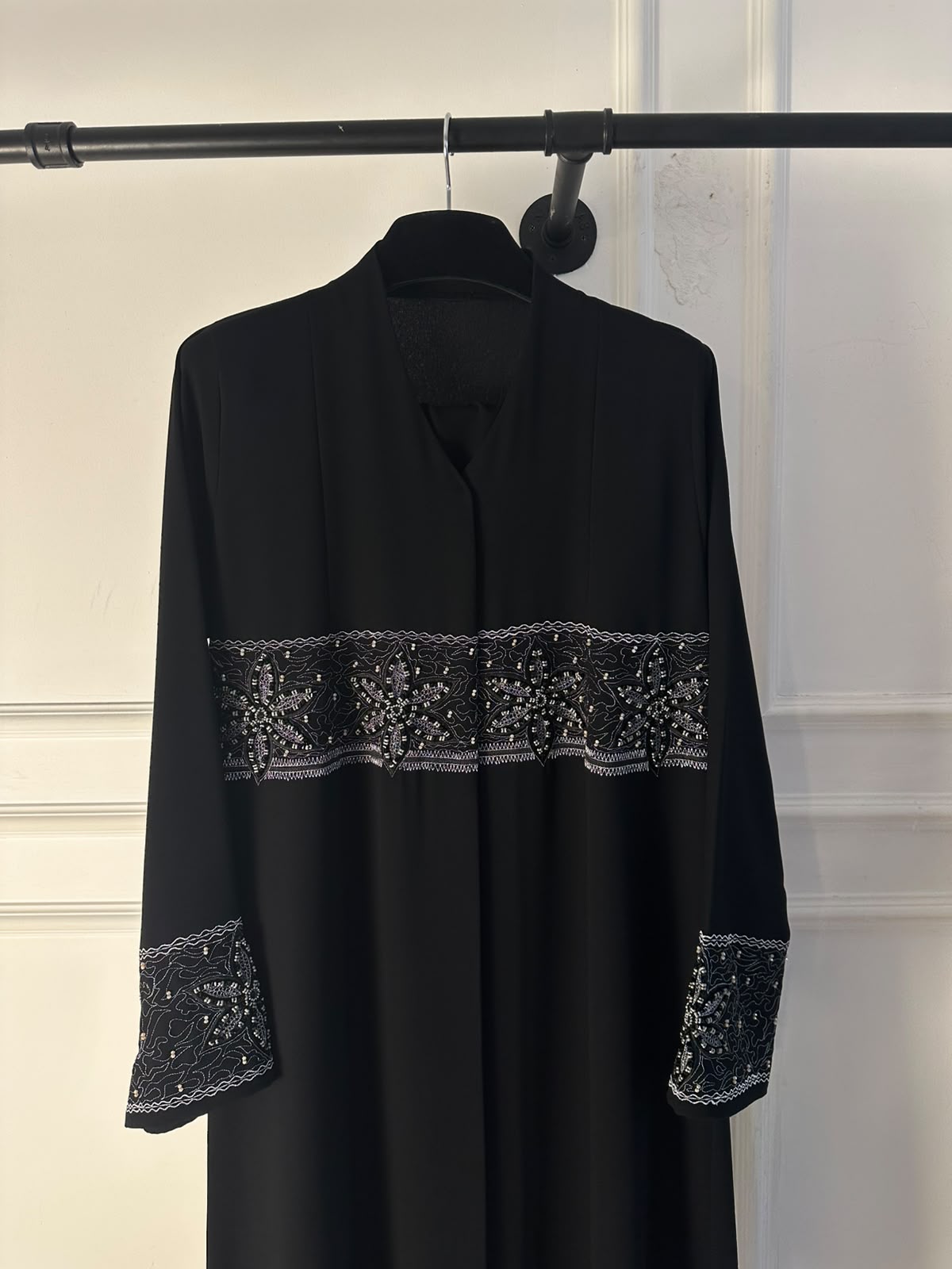 C 2726 Black Beaded Abaya